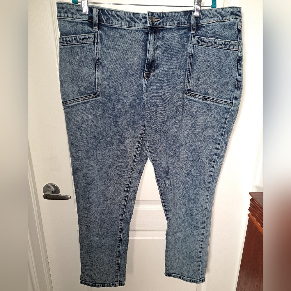 Lane Bryant Acid Wash Mid-Rise Boyfriend Jeans